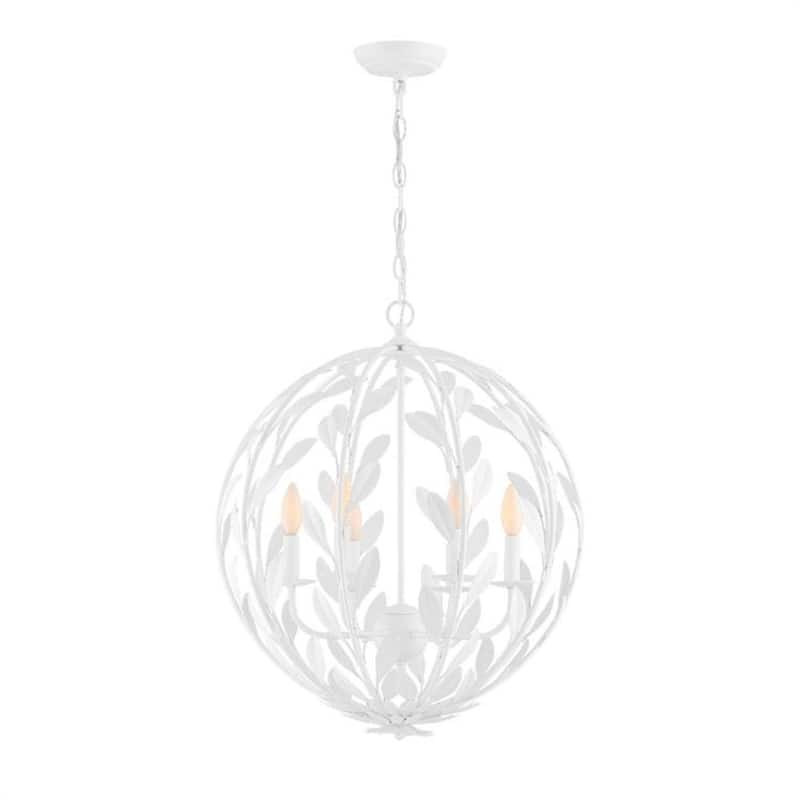 Broche 6-Light Matte White Cage Chandelier