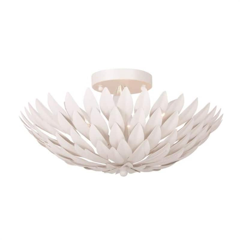 Broche 16 in 4-Light Matte White Flush Mount