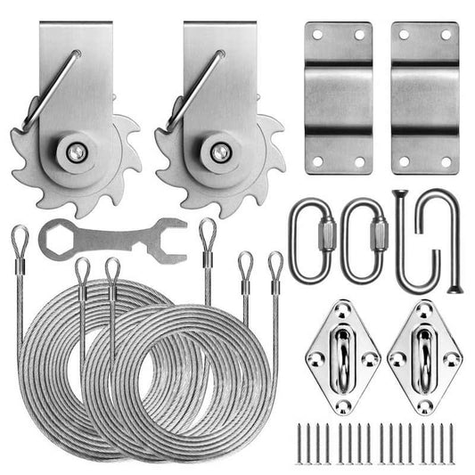 Top-Notch Tension Ratchet Winch Square/Rectangle Sun Shade Sail Canopy Cable Wire Installation Kit