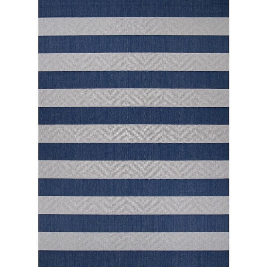 Afuera Yacht Club Midnight Blue-Ivory 9 ft. x 12 ft. Indoor/Outdoor Area Rug