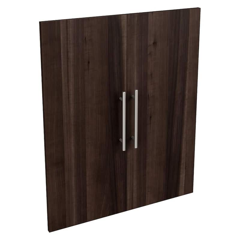 Style+ 25 in. W Modern Modern Walnut Closet Door Kit