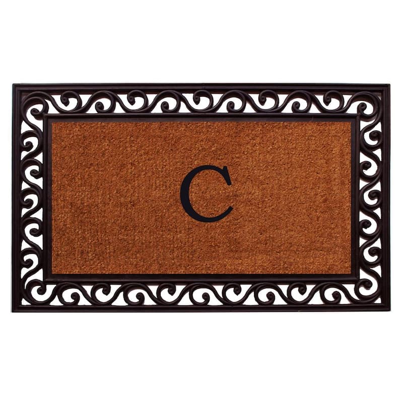 Rembrandt Monogram Door Mat 22 in. x 36 in. (Letter C)