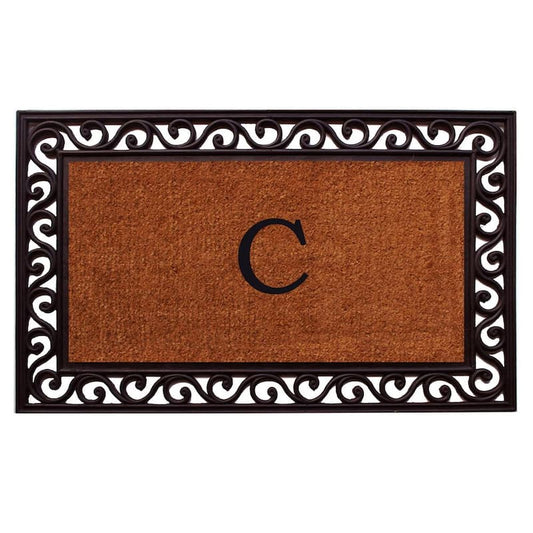 Rembrandt Monogram Door Mat 22 in. x 36 in. (Letter C)