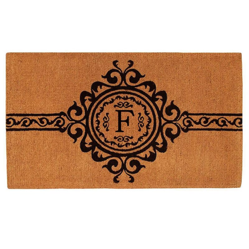 Garbo Monogram Door Mat, Extra-Thick 24 in. x 36 in. (Letter F)