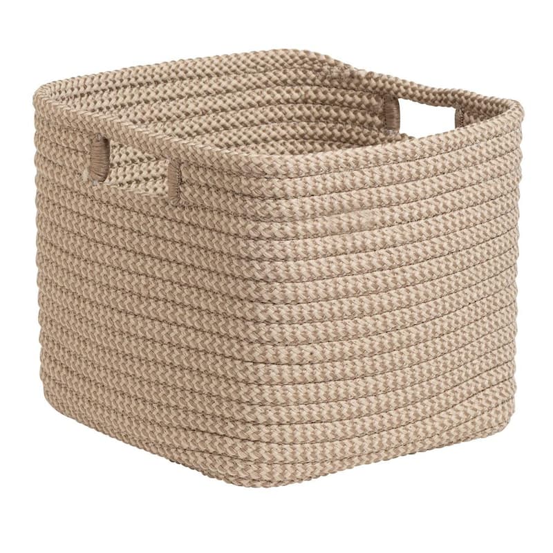 Natural 12 in. x 12 in. x 10 in. Carter Square Polypropylene Braided Basket