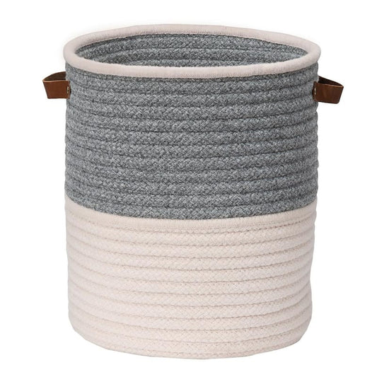 Casa Mesa Natural 12 in. x 12 in. x 12 in. Round Blended Wool Basket