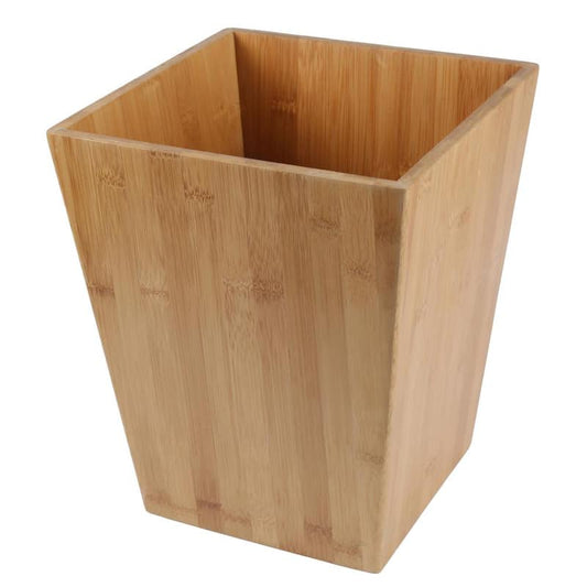 Natural Bamboo Waste Basket, Garbage Container Recycle Trash Bin