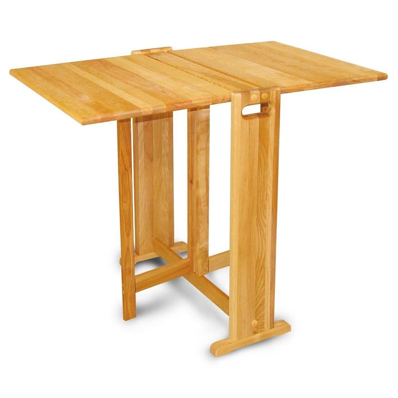 Natural Hardwood Butcher Block Folding Table