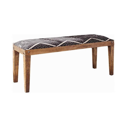 Serene Natural and Navy Bench 18 in. x 46 in. x 16 in.