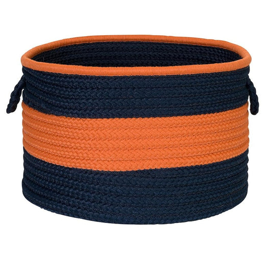 Color Pop Round Polypropylene Basket Navy/Orange 14 in. x 14 in. x 10 in.