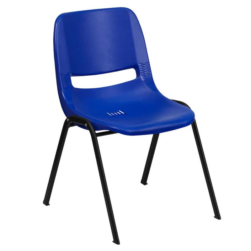 Navy Plastic/Black Frame Side Chair