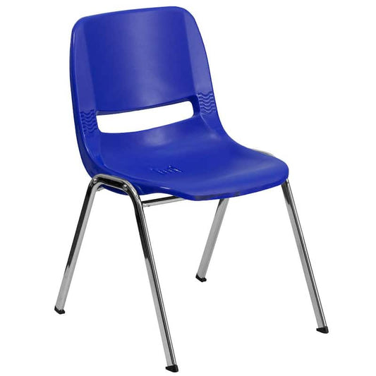 Navy Plastic/Chrome Frame Side Chair