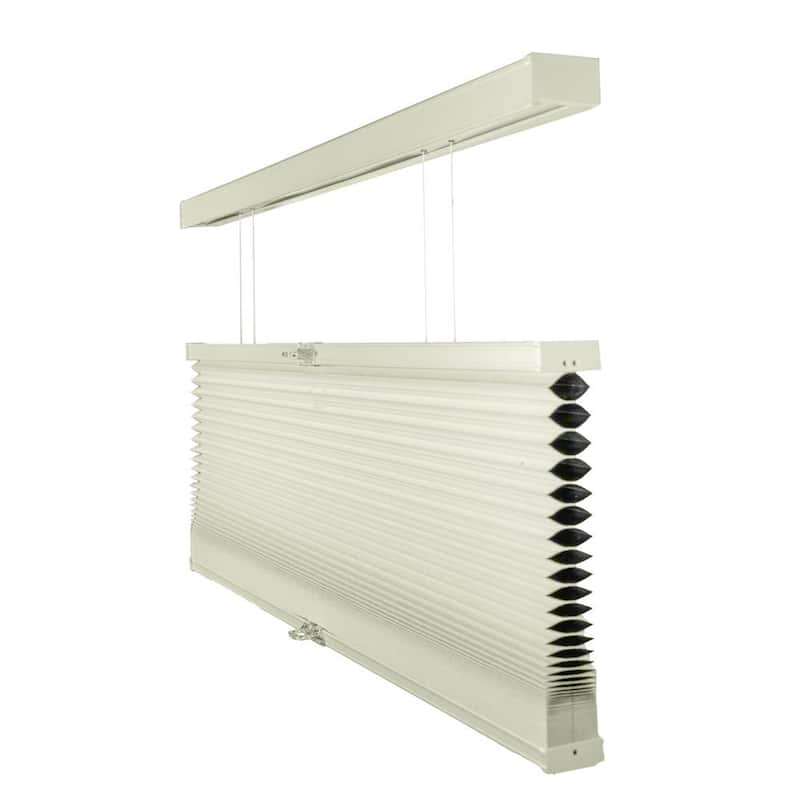 Cut-to-Size White Cordless Top Down Bottom Up Blackout Insulating Polyester Cellular Shade 25.75 in. W x 48 in. L