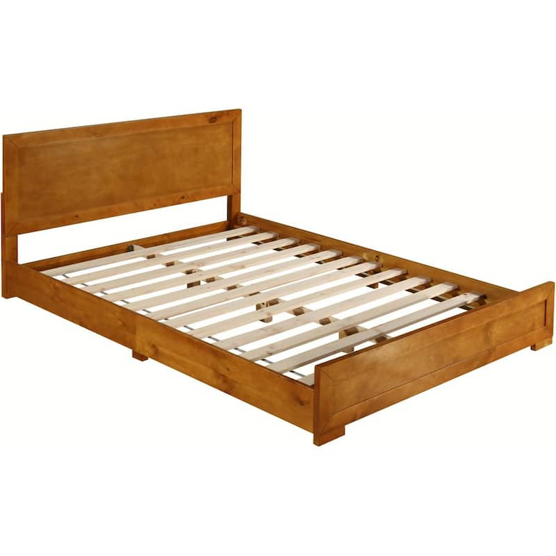 Oxford Medium Wood Oak Queen Platform Bed