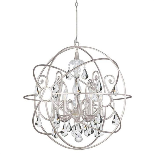 Solaris 6-Light Olde Silver Cage Chandelier