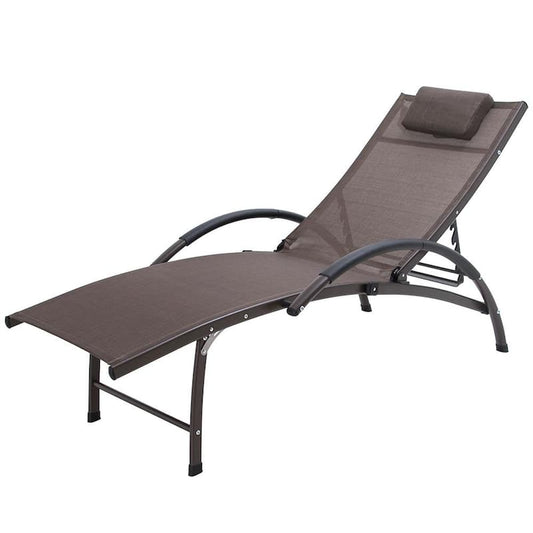 1-Piece Aluminium Adjustable Outdoor Chaise Lounge