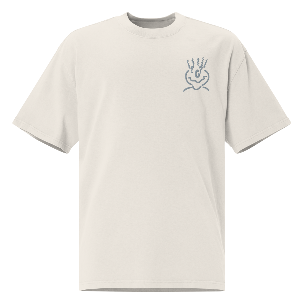 Michelle Mishkin Embroidered Oversized T-Shirt Unisex Beige