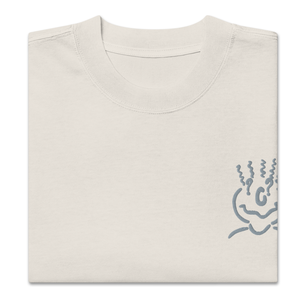 Michelle Mishkin Embroidered Oversized T-Shirt Unisex Beige