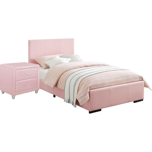 Hindes 2-Piece Pink Full Bedroom Set