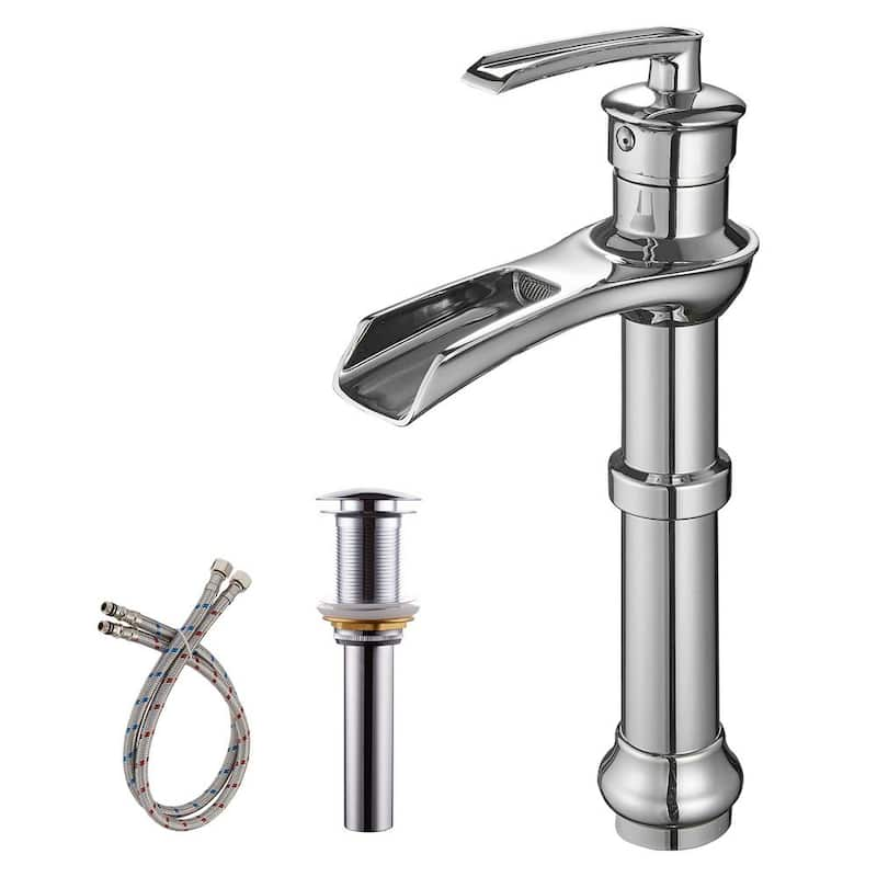 Single Hole Single-Handle Vessel Bathroom Faucet in Polished Chrome