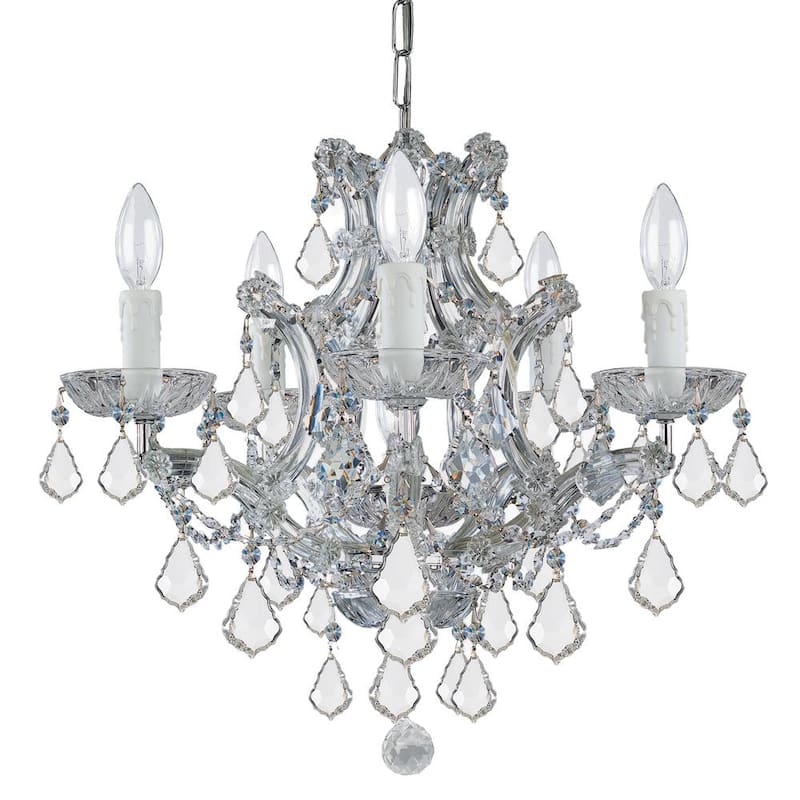 Maria Theresa 6-Light Clear Italian Crystal Chrome Mini Chandelier