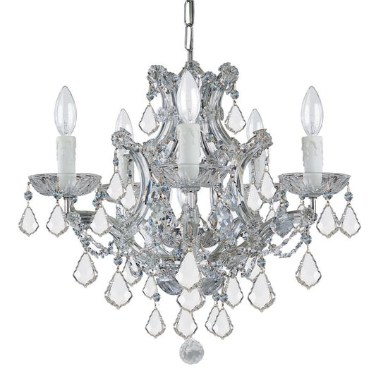 Maria Theresa 6-Light Clear Italian Crystal Chrome Mini Chandelier