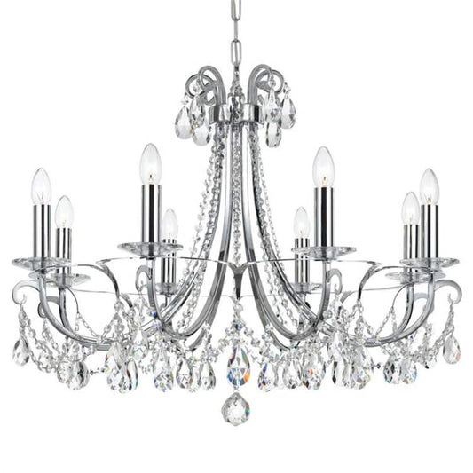 Othello 8-Light Polished Chrome Crystal Chandelier