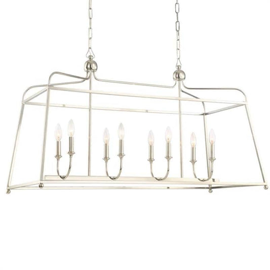 Sylvan 8-Light Polished Nickel Cage Chandelier