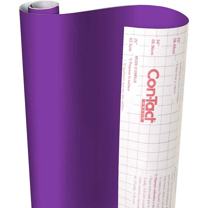 Creative Covering 18 in. x 16 ft. Purple Self-Adhesive Vinyl Drawer and Shelf Liner (6-Rolls)