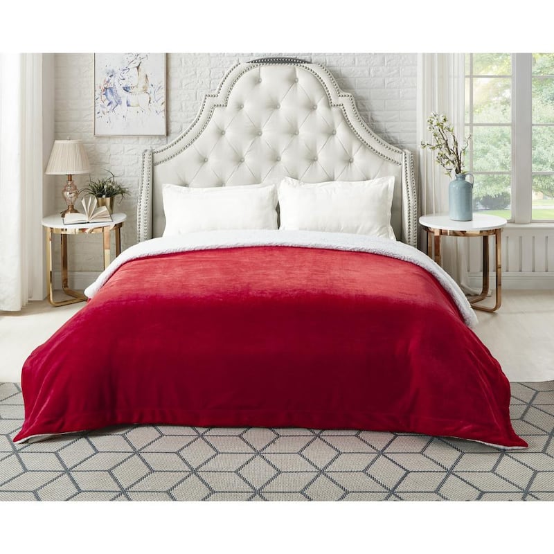 Orville Red Throw Super Soft 100% Polyester 60 in. x 80 in.