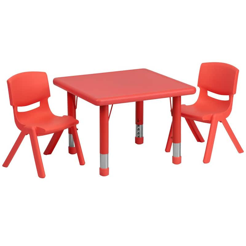 Red 3-Piece Table and Chair Set