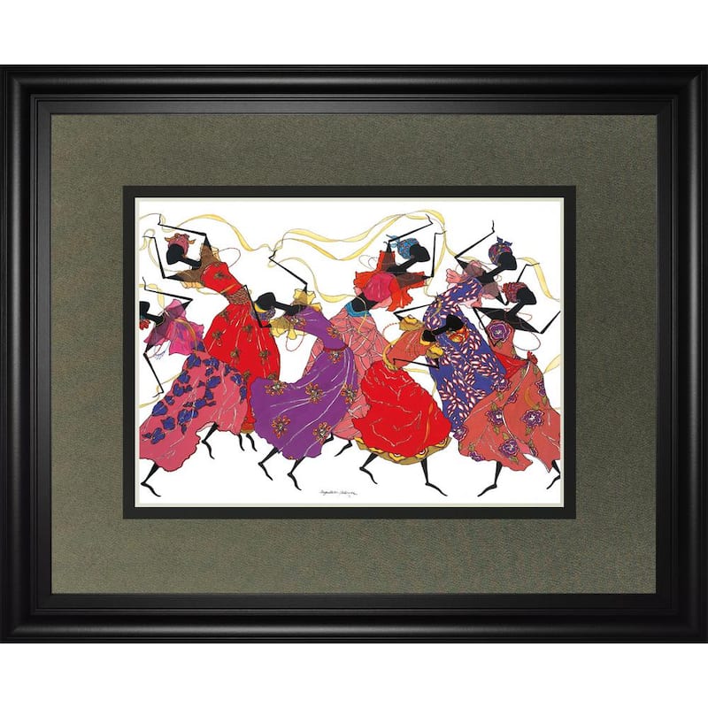 Lead Dancer In Purple GownBy Augusta Asberry Framed Print Travel Wall Art 34 in. x 40 in.