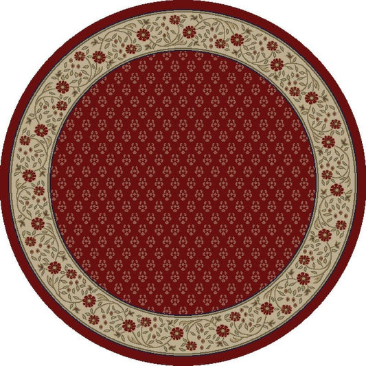 Jewel Harmony Red 5 ft. Round Area Rug