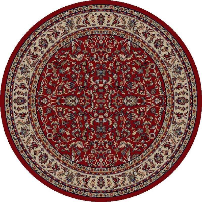 Jewel Kashan Red 5 ft. Round Area Rug