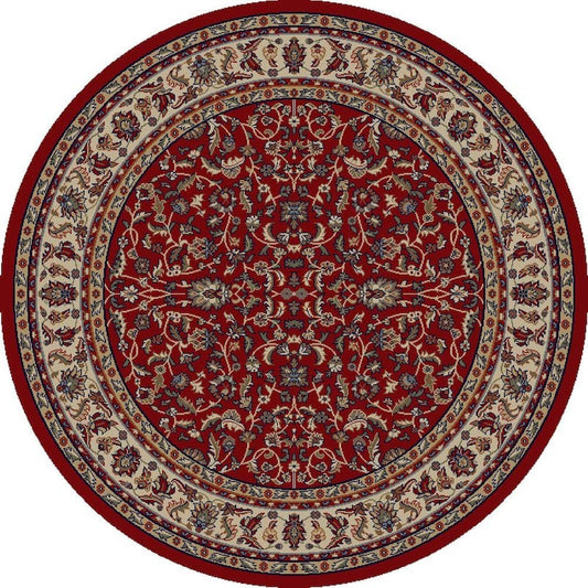 Jewel Kashan Red 5 ft. Round Area Rug