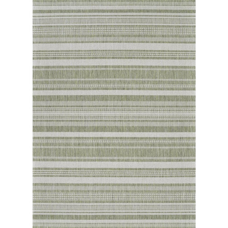 Recife Gazebo Stripe Sage Leaf-Ivory 8 ft. x 11 ft. Indoor/Outdoor Area Rug