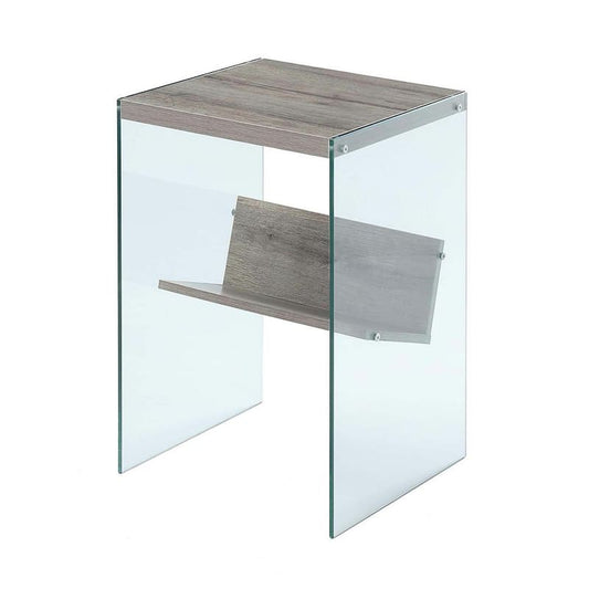 SoHo Sandstone and Glass End Table