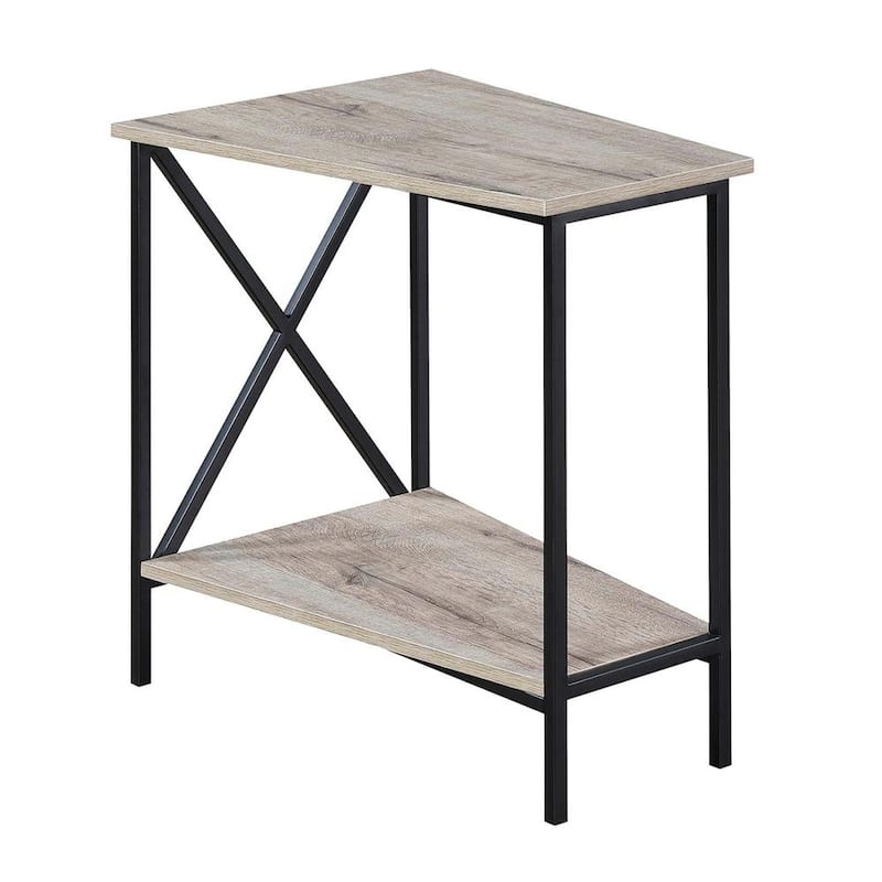 Tucson Sandstone and Black Wedge End Table