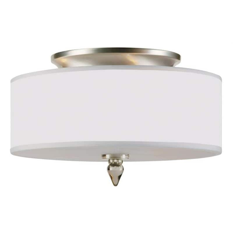 Luxor 14 in 3-Light Satin Nickel Flush Mount