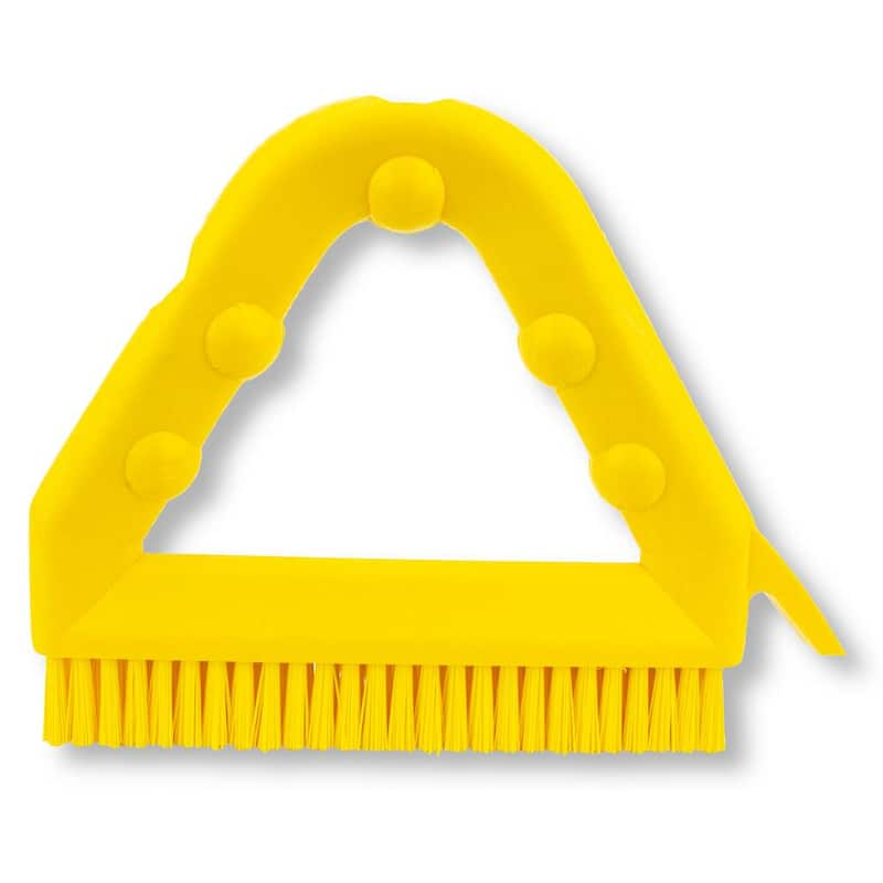 Sparta 9 in. Yellow Polyester Tile and Grout Brush (4-Pack)