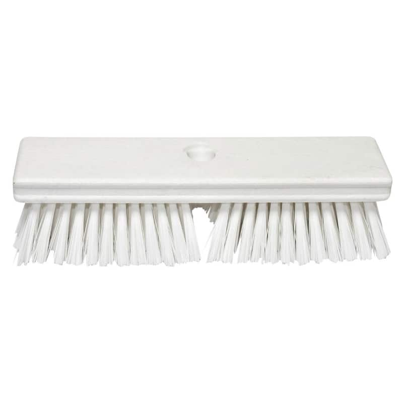 Sparta 10 in. White Polypropylene Deck Scrub Brush (6-Pack)