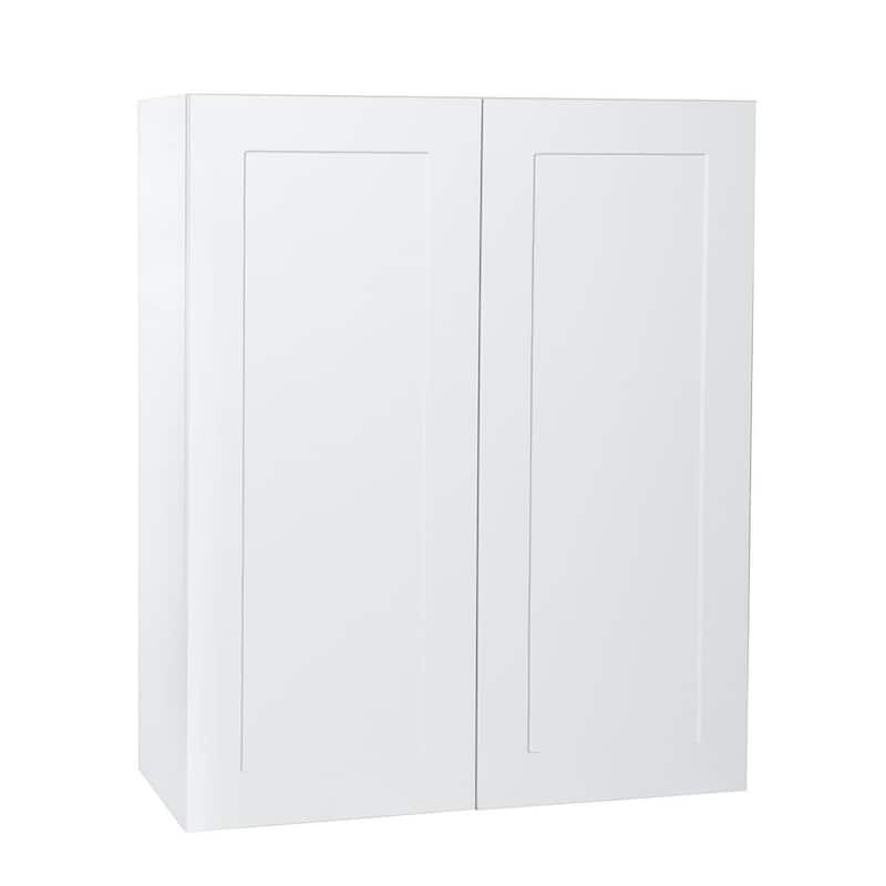 Quick Assemble Modern Style, Shaker White 33 x 36 in. Wall Kitchen Cabinet, 2 Door (33 in. W x 12 D x 36 in. H)