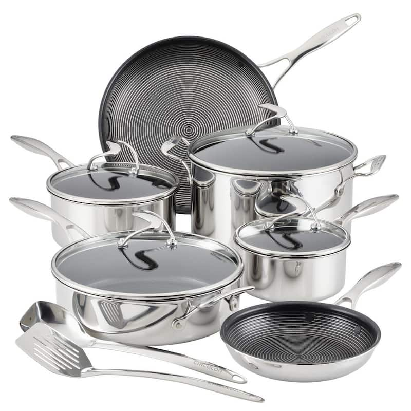 Steelshield C Series 10-Piece Stainless Steel Nonstick Cookware Set Silver