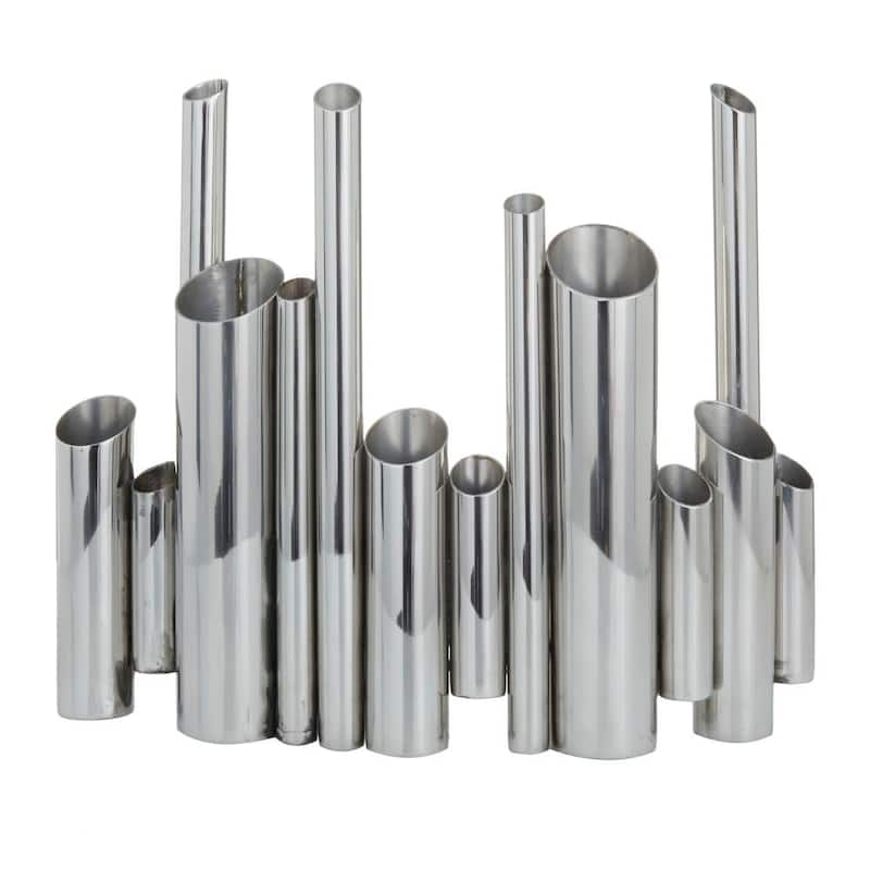 Silver Organ Pipe Tube Stainless Steel Decorative Vase