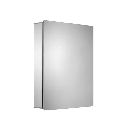 Hartford 20 in. W x 26 in. H Single Door Silver Aluminum Recessed/Surface Mount Medicine Cabinet with Mirror