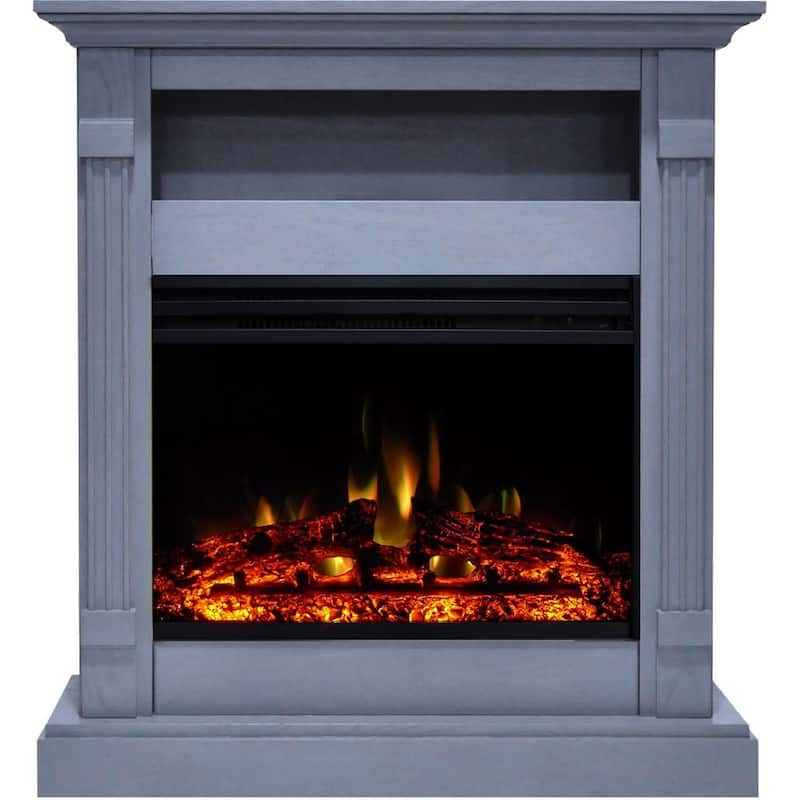 Sienna 34 in. Electric Fireplace in Slate Blue