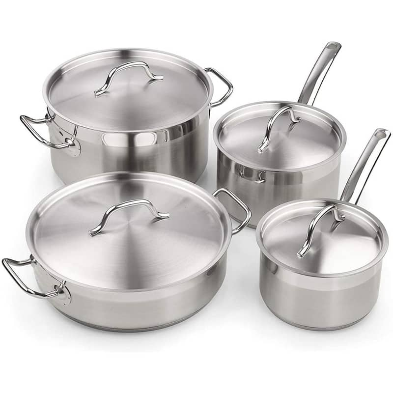 Professional Grade 8-Piece Stainless Steel Cookware Set