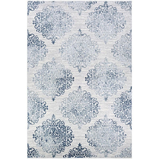 Calinda Montebello Steel Blue-Ivory 3 ft. x 5 ft. Area Rug