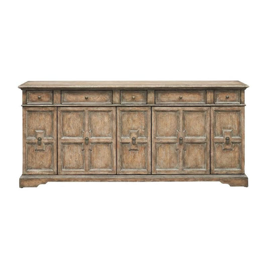 Sussex 84 in. Rustic Brown Credenza with 5 Doors and 5 Drawers