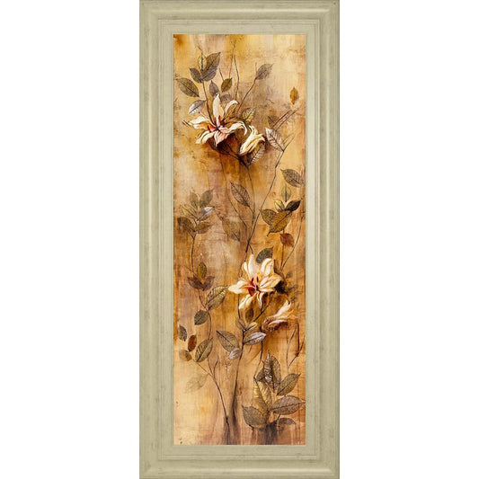 Candlelight Lilies IlBy Douglas Framed Print Abstract Wall Art 42 in. x 18 in.